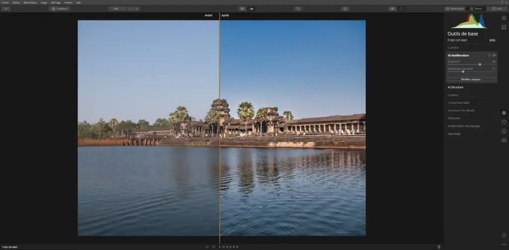 Luminar 4 fonction AI Amelioration Ai structure