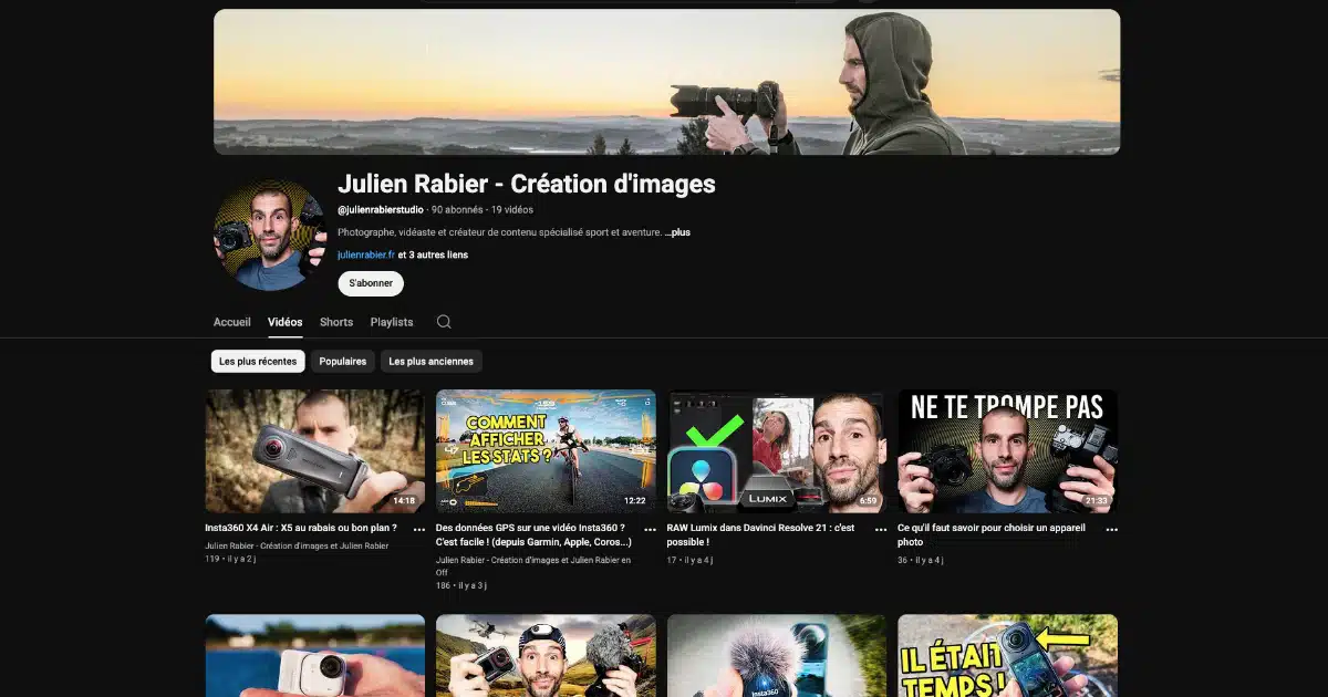 Youtube Julien Rabier Création d'images